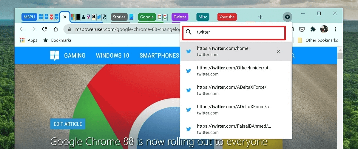   Google Chrome 88